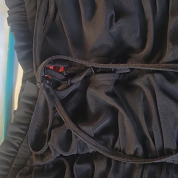 GUESS Womens Black Mesh Corset Tie Up, Long Sleeve Dress, Size: L - Picture 2 of 14